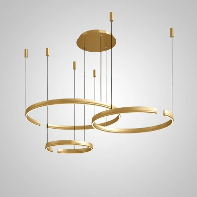 Підвісна світлодіодна люстра VEIKKO COMBO D45+65+85 Brass у вітальню сучасна LED