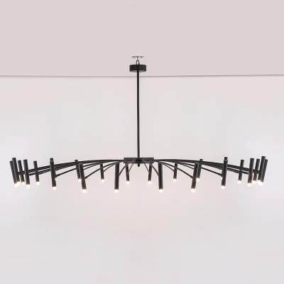 Люстра світлодіодна POP P40 Chandelier 24 лампи D180 Mod.B Black у вітальню LED