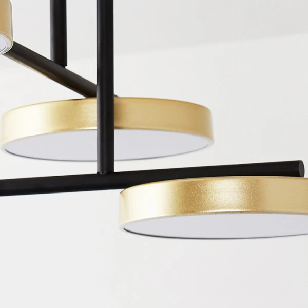 TECHNO LIGHT Люстра светодиодная в зал — цвет золото, из материала металл, акрил, стиль модерн