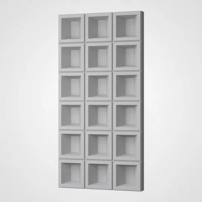 3D Стінова панель PN1528-12-J біло-сірий 1200-600-70