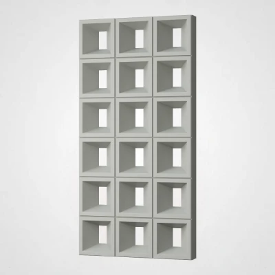 3D Стінова панель PN1528-2-L чистий сірий 1200-600-80