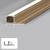 Профіль торцевий під LED стрічку для панелей 6 мм латунь