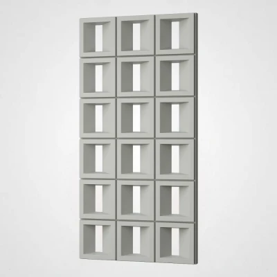 3D Стінова панель PN1528-10-L чистий сірий 1200-600-70