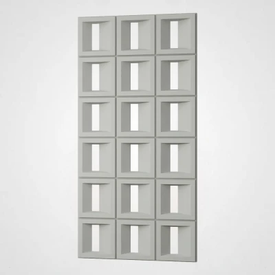 3D Стінова панель PN1528-9-L чистий сірий 1200-600-35