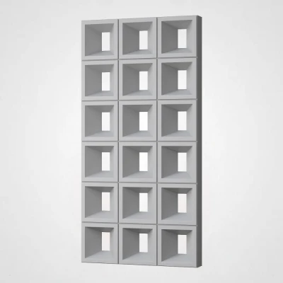 3D Стінова панель PN1528-2-J біло-сірий 1200-600-80