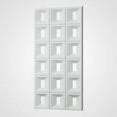3D Стінова панель PN1528-1-B білосніжний 1200-600-40