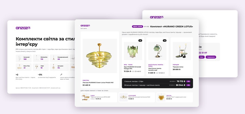 Комплекты света по стилям интерьера